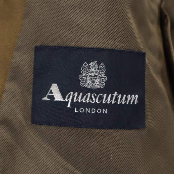 Aquascutum アクアスキュータム 日本製 フェイクレザー テーラードジャケット M ベージュ系 メンズ