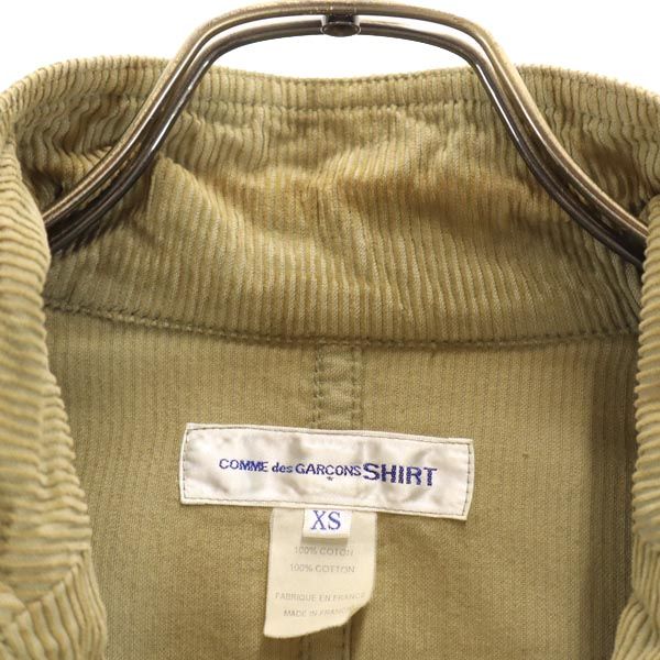 COMME des GARCONS コムデギャルソン シャツ フランス製 コーデュロイ テーラードジャケット XS ベージュ系 SHIRT メンズ
