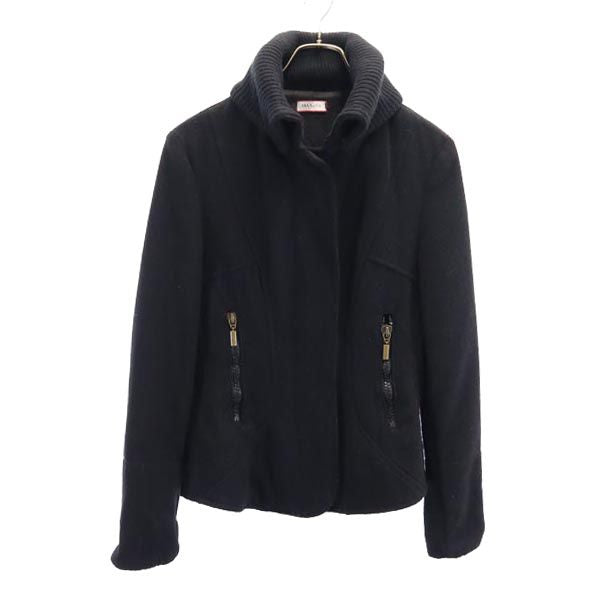 MAX&CO マックスアンドコー ドンキ襟 コットンニット ジャケット 44 ブラック レディース