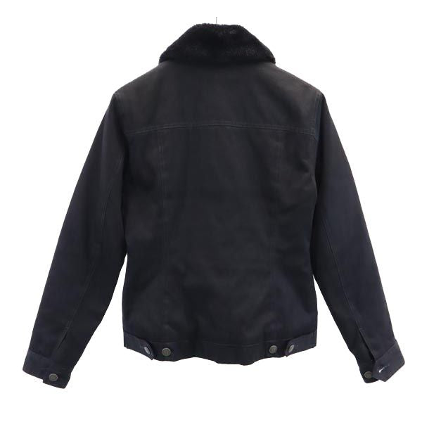 ARMANI EXCHANGE アルマーニエクスチェンジ 90s ファー襟付き オールド ジップジャケット S ダークグレー 裏キルティング素材 レディース