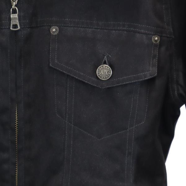 ARMANI EXCHANGE アルマーニエクスチェンジ 90s ファー襟付き オールド ジップジャケット S ダークグレー 裏キルティング素材 レディース