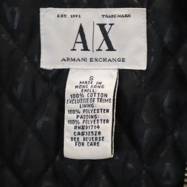 ARMANI EXCHANGE アルマーニエクスチェンジ 90s ファー襟付き オールド ジップジャケット S ダークグレー 裏キルティング素材 レディース