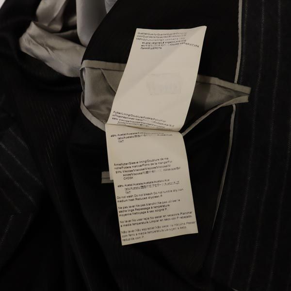 BOSS ボス ウール ストライプ柄 スーツ 上下 セットアップ 34R グレー系 ジャケット ロングパンツ メンズ