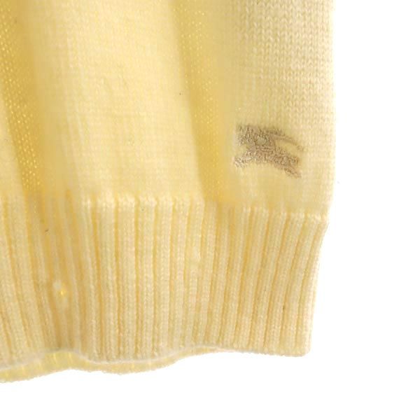 BURBERRY BLUE LABEL バーバリーブルーレーベル 三陽商会 長袖 Vネック ハーフボタン ニット セーター 38 アイボリー レディース