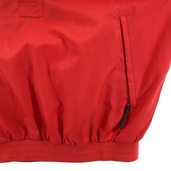PORT AUTHORITY ポートオーソリティ 90s オールド ハーフジップボタン ジャケット L レッド×ブラック 収納型フード メンズ
