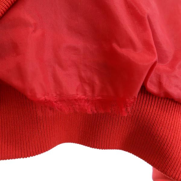 PORT AUTHORITY ポートオーソリティ 90s オールド ハーフジップボタン ジャケット L レッド×ブラック 収納型フード メンズ