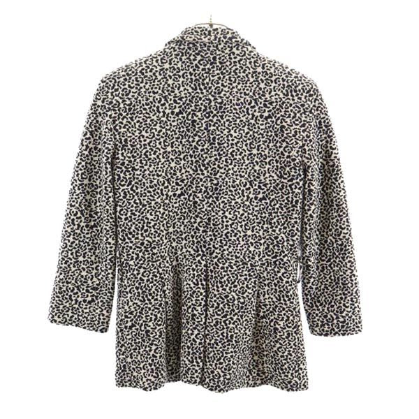 ARMANI EXCHANGE アルマーニエクスチェンジ レオパード柄 7分袖 テーラードジャケット S ブラック系 ヒョウ柄 レディース