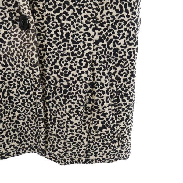 ARMANI EXCHANGE アルマーニエクスチェンジ レオパード柄 7分袖 テーラードジャケット S ブラック系 ヒョウ柄 レディース