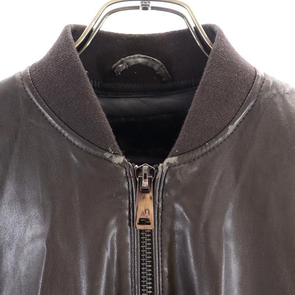 ARMANI JEANS アルマーニジーンズ 裏フェイクファー ジップジャケット 48 ブラック系 ロゴ メンズ