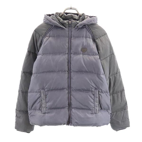 ARMANI JUNIOR アルマーニジュニア ダウンジャケット 14A グレー系 ロゴ ベスト キッズ