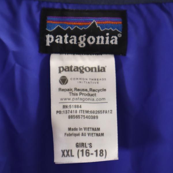 patagonia パタゴニア アウトドア チェック柄 ダウンジャケット XXL ブルー キッズ