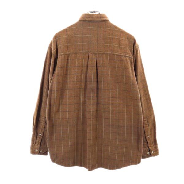Columbia コロンビア アウトドア 長袖 チェックシャツ S ブラウン系 ロゴ刺繍 メンズ