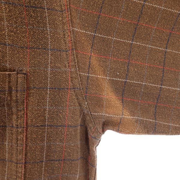 Columbia コロンビア アウトドア 長袖 チェックシャツ S ブラウン系 ロゴ刺繍 メンズ
