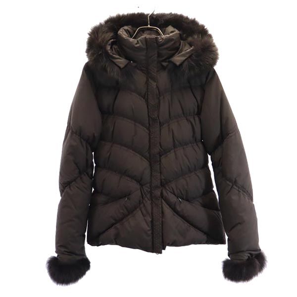 DUVETICA デュベティカ Circe フォックスファー付き ダウンパーカー 38 ブラウン ジャケット レディース