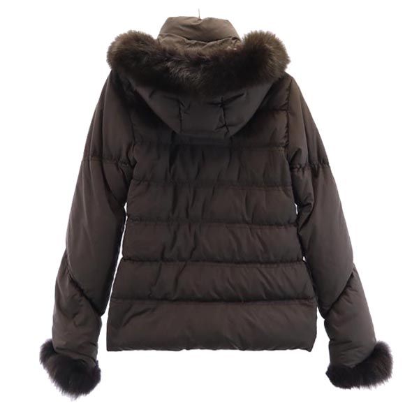 DUVETICA デュベティカ Circe フォックスファー付き ダウンパーカー 38 ブラウン ジャケット レディース