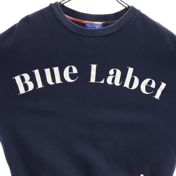 BLUE LABEL CRESTBRIDGE ブルーレーベルクレストブリッジ 長袖 スウェット 38 ネイビー系 トレーナー ロゴ レディース