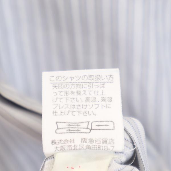 CELINE セリーヌ ストライプ柄 長袖 ボタンダウンシャツ グレー メンズ