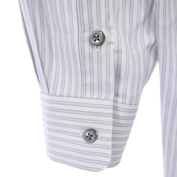 CELINE セリーヌ ストライプ柄 長袖 ボタンダウンシャツ グレー メンズ