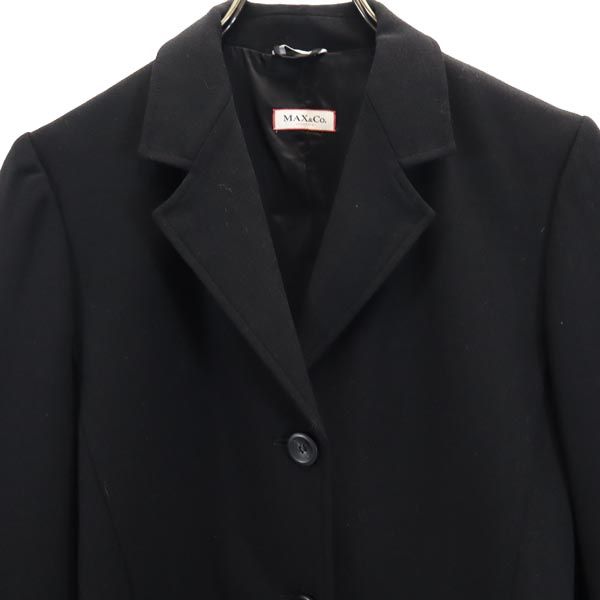 MAX&CO マックスアンドコー イタリア製 ヴァージンウールブレンド テーラードジャケット 38 ブラック ブレザー レディース