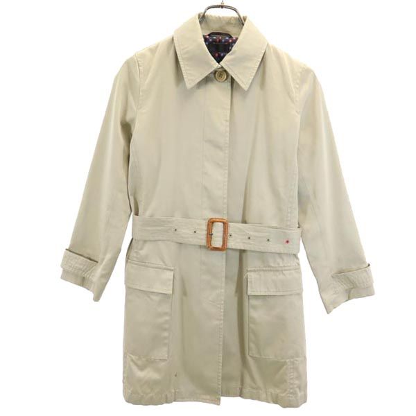 Paul Smith ポールスミス ブラック 日本製 ステンカラーコート 40 ベージュ BLACK ウエストベルト レディース