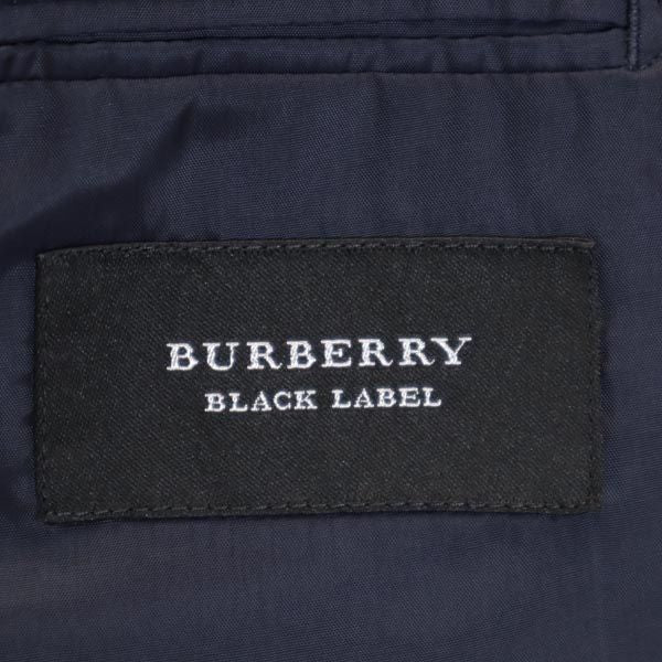BURBERRY BLACK LABEL バーバリーブラックレーベル 三陽商会 ストライプ ウールブレンド テーラードジャケット 42L ブラック系 日本製 メンズ