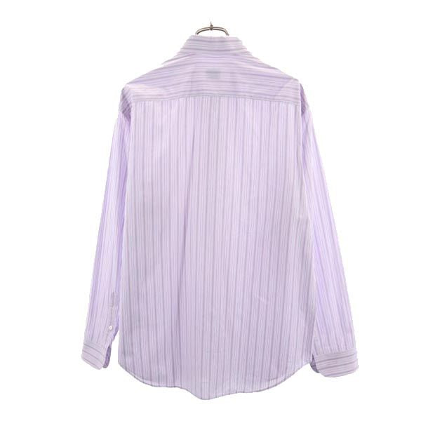 ARMANI COLLEZIONI アルマーニ コレツィオーニ ストライプ 長袖 ワイシャツ 43 パープル系 メンズ