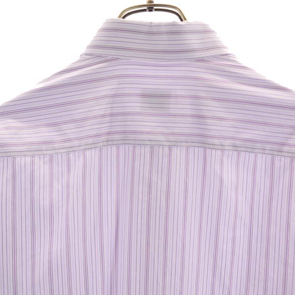 ARMANI COLLEZIONI アルマーニ コレツィオーニ ストライプ 長袖 ワイシャツ 43 パープル系 メンズ