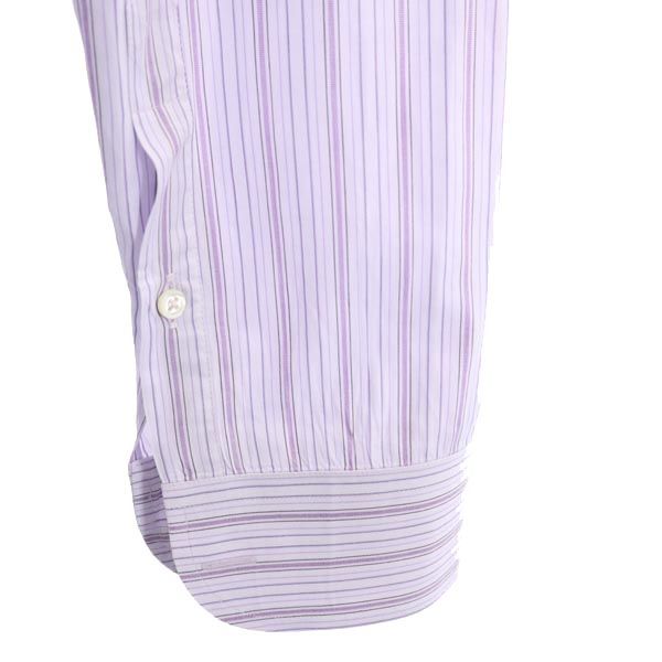 ARMANI COLLEZIONI アルマーニ コレツィオーニ ストライプ 長袖 ワイシャツ 43 パープル系 メンズ