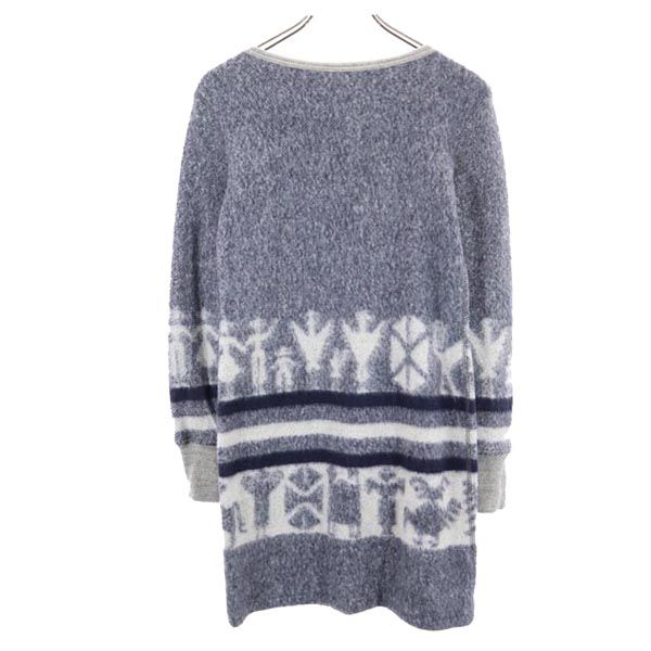 Ron Herman ロンハーマン 総柄 長袖 ニット ワンピース XS ブルー系 レディース