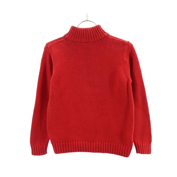 Polo by Ralph Lauren ポロバイラルフローレン 長袖 ハーフジップ コットン ニット 7 レッド系 ロゴ セーター キッズ