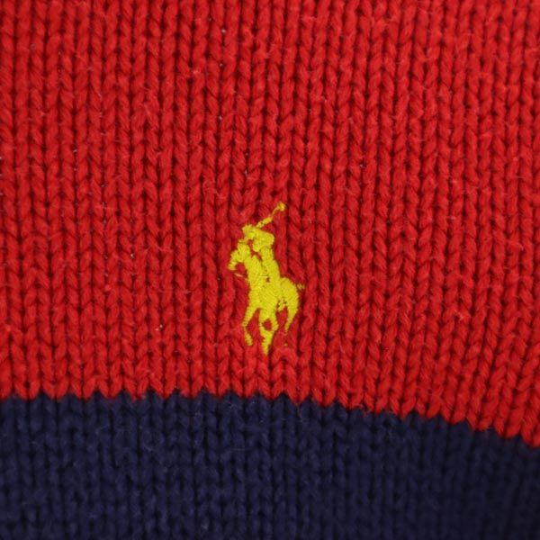 Polo by Ralph Lauren ポロバイラルフローレン 長袖 ハーフジップ コットン ニット 7 レッド系 ロゴ セーター キッズ