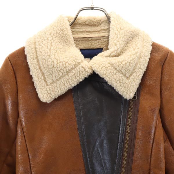 AVIREX アヴィレックス 長袖 ムートン ダブルライダースジャケット M ブラウン系 レディース