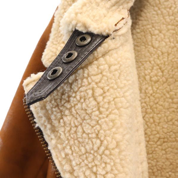 AVIREX アヴィレックス 長袖 ムートン ダブルライダースジャケット M ブラウン系 レディース