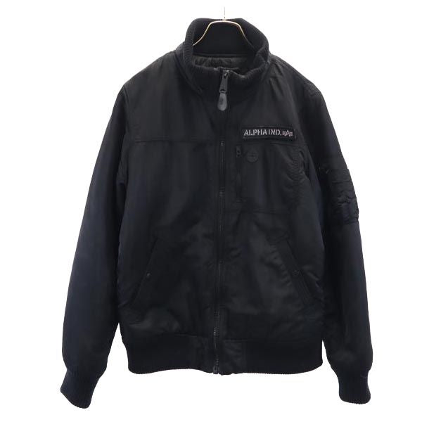 ALPHA INDUSTRIES アルファインダストリーズ 長袖 中綿ジャケット L ブラック系 裏キルト ロゴ メンズ