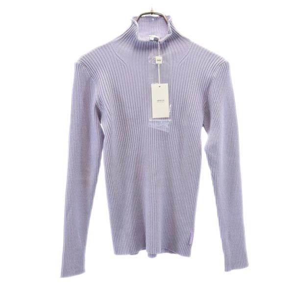 ARMANI COLLEZIONI アルマーニコレッツォーニ 未使用 イタリア製 長袖 リブ ニット 50 ラベンダー セーター レディース