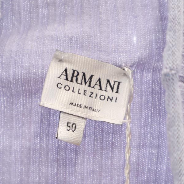 ARMANI COLLEZIONI アルマーニコレッツォーニ 未使用 イタリア製 長袖 リブ ニット 50 ラベンダー セーター レディース