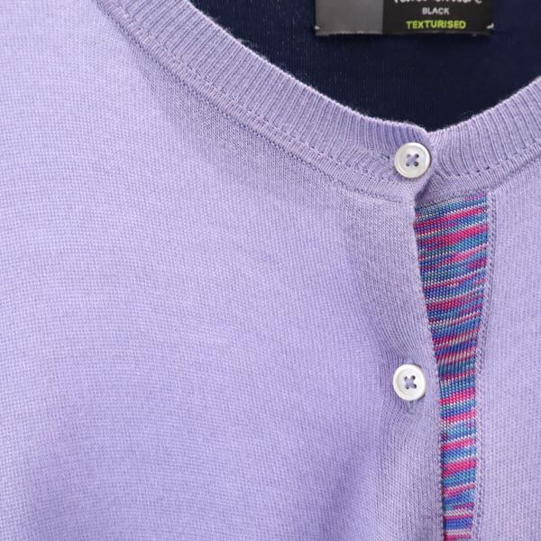 Paul Smith ポールスミス ブラック 長袖 ニット カーディガン M パープル系 BLACK レディース