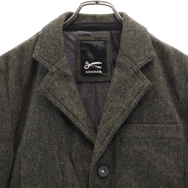 DENHAM デンハム ウール100% テーラードジャケット S カーキ系 メンズ