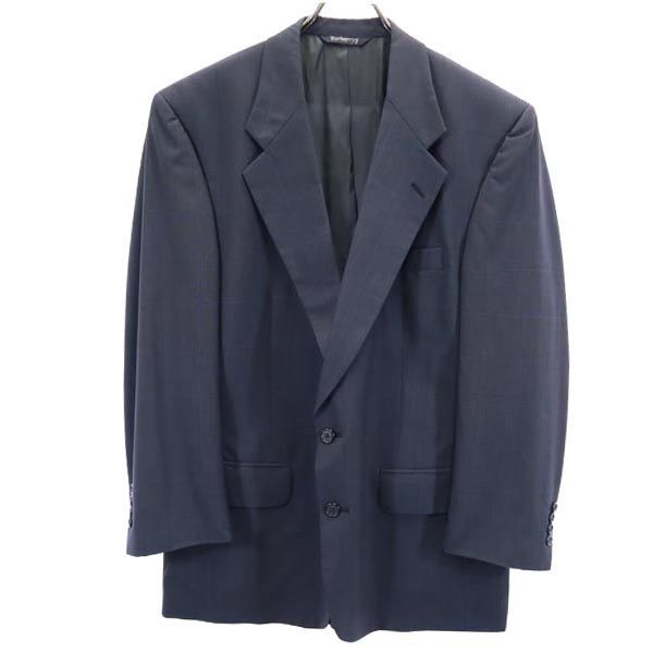 Burberrys バーバリーズ 80s 90s USA製 オールド チェック柄 ウール100% テーラードジャケット ネイビー メンズ