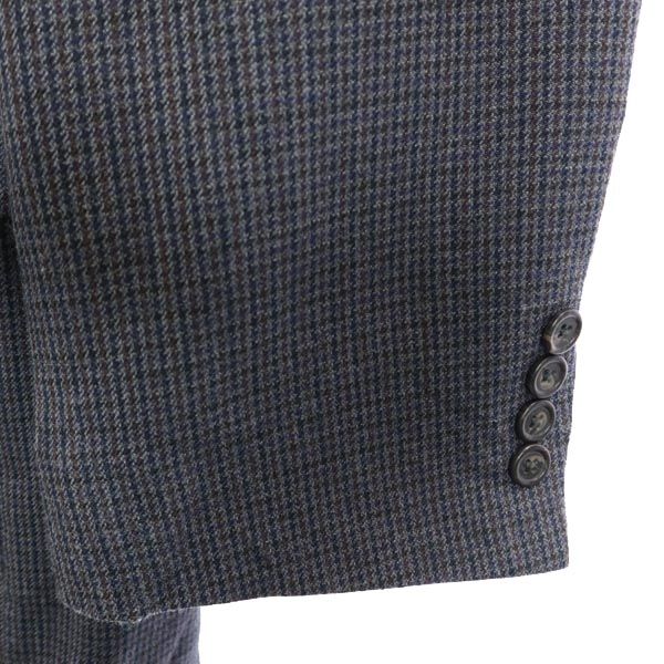 RALPH LAUREN ラルフローレン シルク ウールブレンド チェック柄 テーラードジャケット 48S グレー メンズ