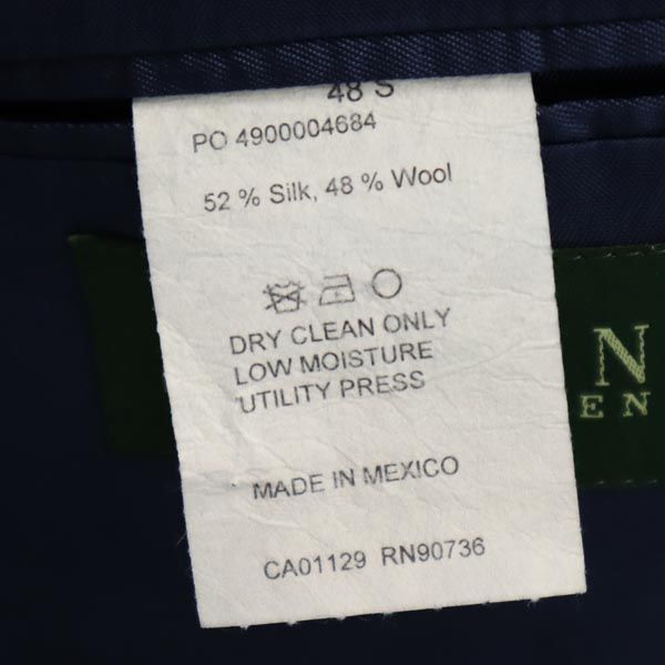 RALPH LAUREN ラルフローレン シルク ウールブレンド チェック柄 テーラードジャケット 48S グレー メンズ