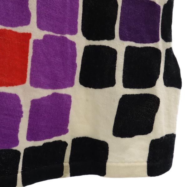 marimekko マリメッコ ウール100% 総柄 長袖 ニット ワンピース S パープル系 レディース