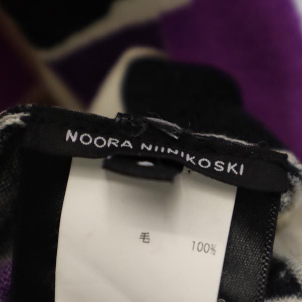 marimekko マリメッコ ウール100% 総柄 長袖 ニット ワンピース S パープル系 レディース