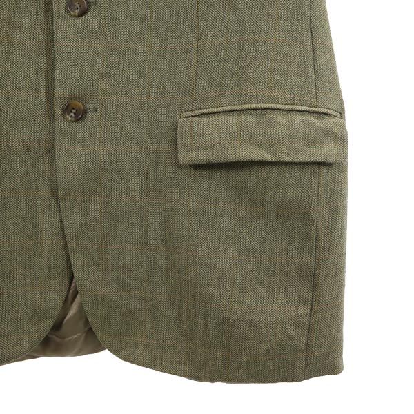 CHAPS Ralph Lauren チャップス ラルフローレン カナダ製 チェック柄 テーラードジャケット カーキグレー系 ブレザー メンズ