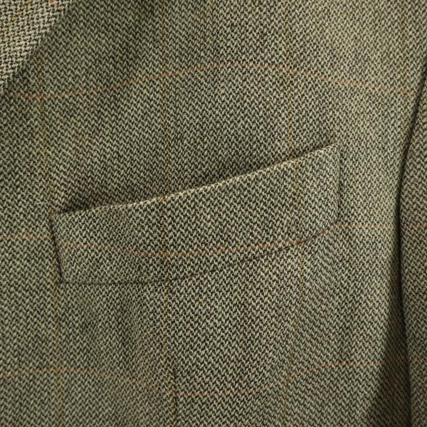 CHAPS Ralph Lauren チャップス ラルフローレン カナダ製 チェック柄 テーラードジャケット カーキグレー系 ブレザー メンズ