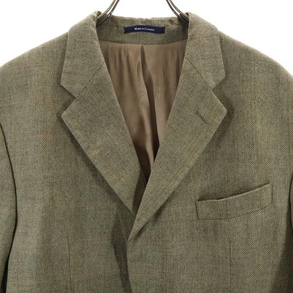 CHAPS Ralph Lauren チャップス ラルフローレン カナダ製 チェック柄 テーラードジャケット カーキグレー系 ブレザー メンズ