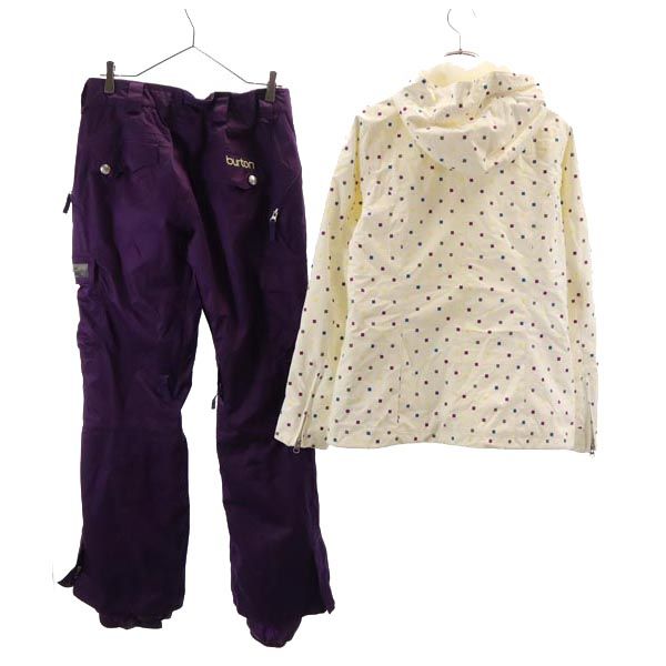 BURTON バートン スノーボード ウェア 上下 セットアップ 上:S/下:M アイボリー系×紫 スキーウェア レディース