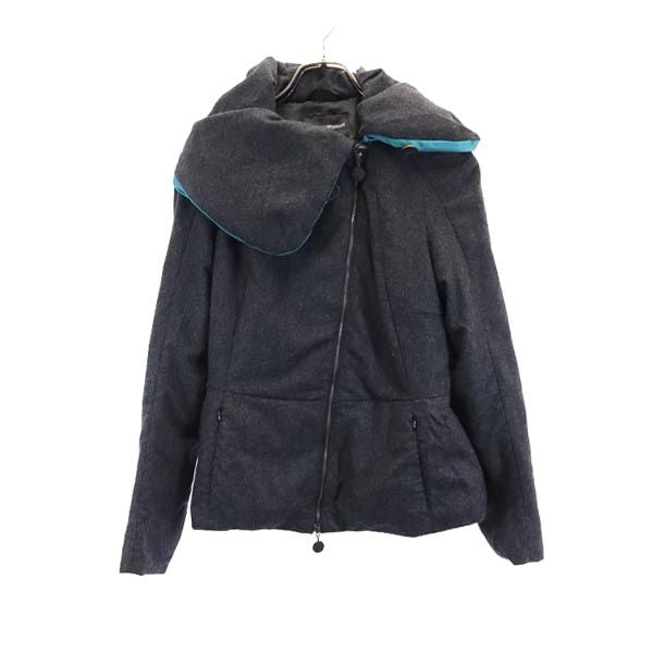 Emporio Armani エンポリオアルマーニ ウールブレンド 長袖 ボリュームカラー ジャケット 40 グレー系 レディース