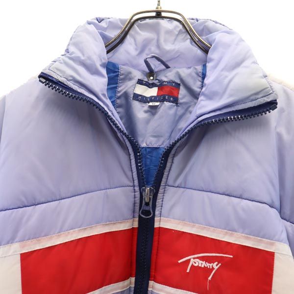 TOMMY HILFIGER トミーヒルフィガー 90s オールド 中綿ジャケット XL ブルー×白×赤 メンズ