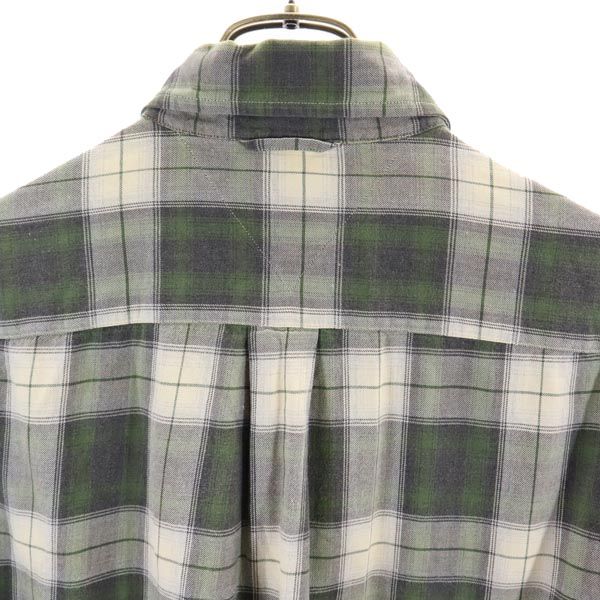 TOMMY HILFIGER トミーヒルフィガー 90s オールド フラッグタグ チェック柄 長袖 ボタンダウンシャツ M カーキ系 メンズ